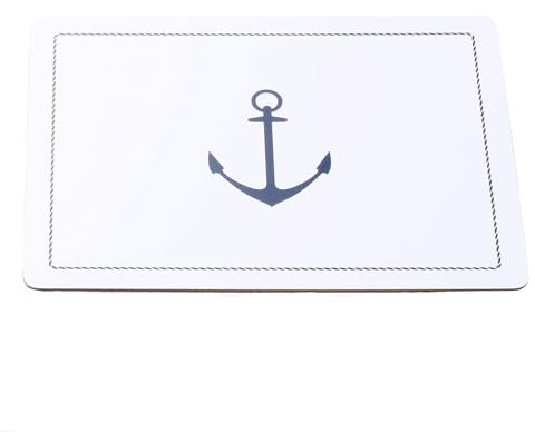 Seaside No.64 - Platzset mit Korkunterseite - Verschiedene Designs - Pflegeleichte Alternative zu Tischdecken - Eyecatcher für deinen Esstisch (1x großer Anker)