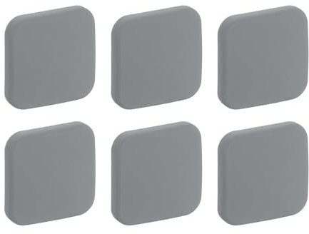 sourcing map Door Stoppers Wall Protector, 6pcs Soft Silicone Door Handle Buffer, Square Self Adhesive Door Knob Guard for Home Office, Grey