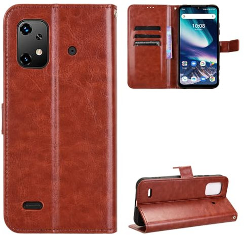 BellaCase Custodia Umidigi Bison X20 [Custodia Portafoglio] [Staffa] [Slot per schede] [Flip Cover Magnetica] Compatibile con Lo Smartphone Umidigi Bison X20(Marrone)