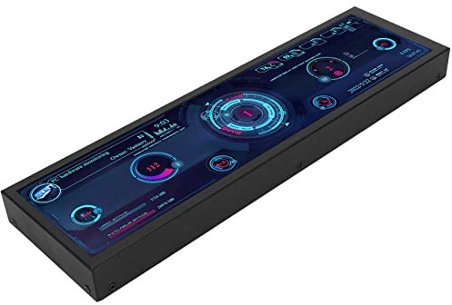 Gearwell Computer Temp Monitor, PC Sensor Panel Display, 8.8 Inch IPS USB Display Screen, 1920x480 CPU GPU SSD Data Temperature Monitor Chassis Sub Screen