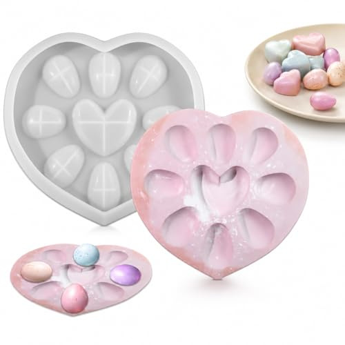 CZAYEFNH Silikon Backform?Silikonform Schokoladenform?Eierbecher Ostern Premium Porzellan Eierwärmer mit Halbe-Eier-Eierteller & Eierplatte Kreatives DIY-Set für Familienaktivitäten