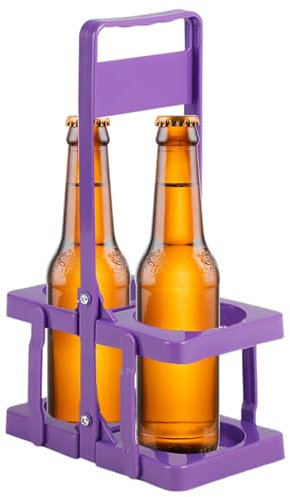 Foldable Wine Rack Beer Bottle Carrier - Milk Bottle Holder - 2-Holes Reusable Beer Bottle Carrier - Wine Bottle Carrier With Handle - Portable Wine Beer Rack Basket | For Bar Outdoor Picnic