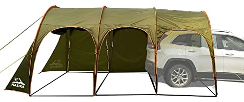 Hasika Auto Camping Schattenmarkise Baldachin für 8–10 Personen, Familienparty, Zelt, Picknick, wasserdicht, leicht, einfache Einrichtung, 4,5 x 3 m