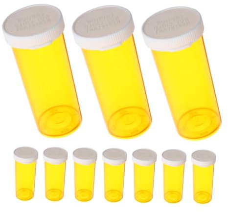 KOMBIUDA Pillenfläschchen Leere Pillenfläschchen Pillendosen Kappen Pillen-organizer Für Jungen Und Mädchen Für Unterwegs