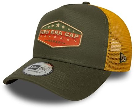 New Era Patch Trucker Cap Basecap Baseballcap Curved Brim Truckercap Meshcap Damen/Herren/Snapback - Snapback, mit Schirm, Schirm Frühling-Sommer Sommer - One Size Oliv