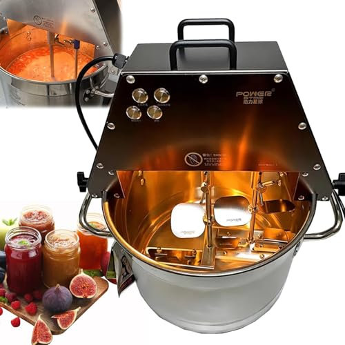 guoyjmm 10L kommerzieller automatischer Küchenmixer, 60W Küchenmixer Topf aus Edelstahl, elektrischer Mixer zum Kochen, Rührwerk, Schokoladenpasten-Mischmaschine, mit zusätzlichem Lüfterlicht