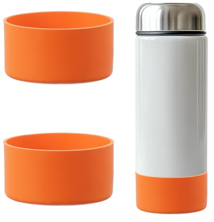 YELARXI Trinkflaschen-Zubehör, Silikon, rutschfest, 10,2 cm Durchmesser, passend für Sport-Vakuumflaschen aus Edelstahl, 907 ml - 1,2 l, 2 Stück, Orange