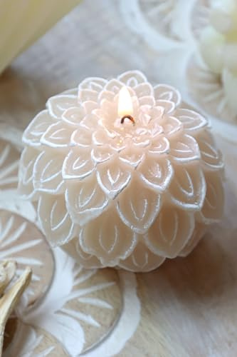 Flower Shaped Cut Out Candle, Decorative Floral Shaped Cream Candle, Cut Out Wax Flower, Water Lily Room Decoration, Housewarming Gift, Mothers Day Gift, Birthday Present