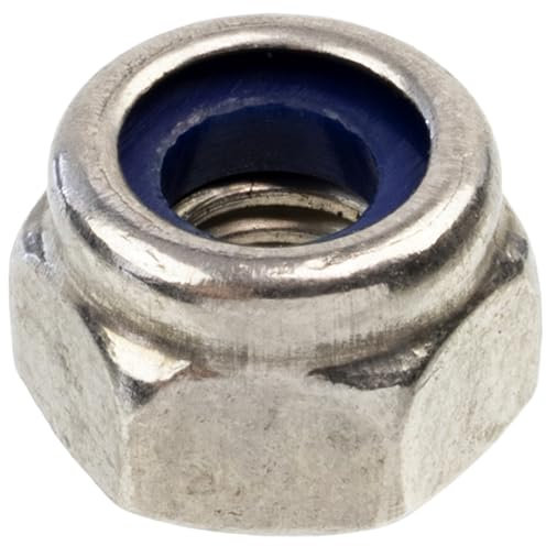 AERZETIX - Juego de 100 Tuercas autoblocantes M4x0.7mm hexagonales con rosca métrica - en acero inoxidable A2 - color plata - alta resistencia para montaje fijación general