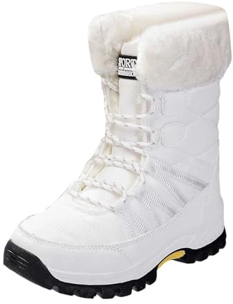 Générique Apres Ski Femme Après-Ski Chaussures De Neige Echarpe Capuche Bottes Mollets Larges Botte Imperméable Randonnée Fins Hiver Fourrées Boots Bottines Etole Blanche Homme Bottine Après Rouge