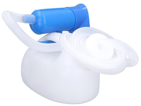 Sxhlseller Robuste Große Pipi-Flasche aus Kunststoff mit Langem Schlauch, 2000-ml-Urinalflasche für Männer für Krankenhausreisen (WHITE)
