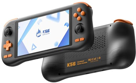 K56 Android 14 - Console portatile per videogiochi retrò, schermo touch da 5,5 pollici con oltre 17000 giochi integrati, batteria da 5000 mAh, WiFi 5.0 e Hall Rocker, dispositivo da gioco classico per