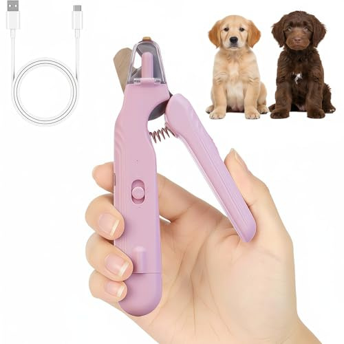 AAFGVC Dr.Pfoten LichtSchere Pro – LED Krallenpflege Werkzeug Für Hunde Mit Sichtbarem Nerv Für Ruhige Und Sichere Anwendung (Rosa)