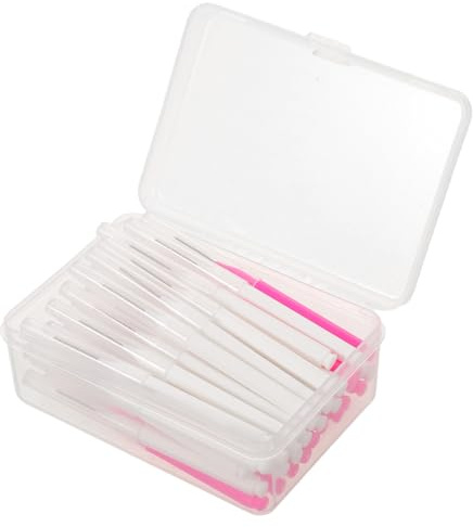 TOPPERFUN Lot de 50 Mini Brosses de Nettoyage pour Pommeau, Outils Anti-obstruction pour Petits Trous, Brosses Blanches et Roses, Accessoire Ménage pour Salle de Bain