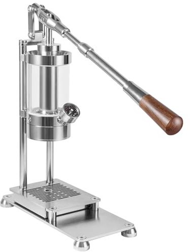XGHDPBM Cafetera Espresso con Palanca Manual de 1-16 Bar, máquina prensadora de café de Acero Inoxidable prensada a Mano con portafiltro de 58 mm y Capacidad de Agua de 345 ml, for Capuchino, Latte