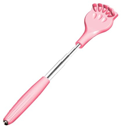 BESTOMZ 1pieza Rascador de Espalda Extensible Portátil Rosa Herramienta Antipurito con Bola de Masaje para Alivio Eficaz Duradero y Flexible para Adultos y Familiares