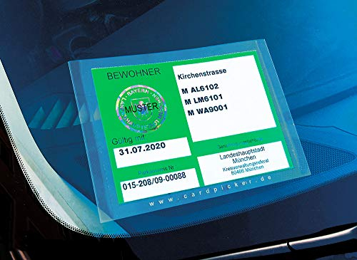 Cardpicker 2er Set Glasmagnet Parkausweis Hülle Halter Parkausweishalter Windschutzscheibe -Handwerker- selbsthaftend ADAC geprüft