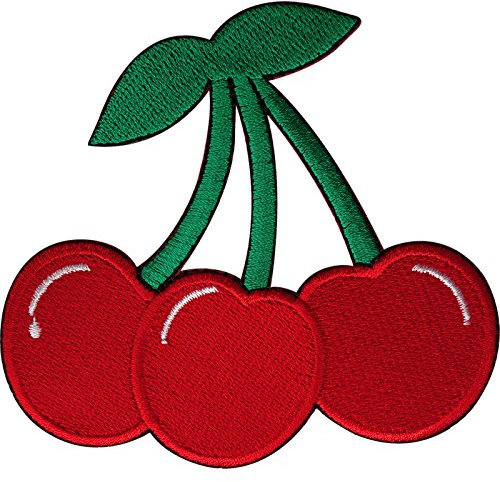 Cherries Patch Embroidered Iron On Sew On Clothes Rockabilly Cherry Fruit Badge