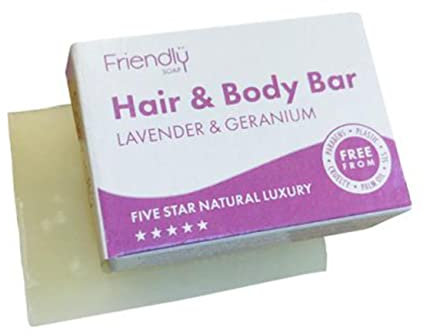 Friendly Soap Friendy Soap Guest Soap Small Perfectly Formed Eco-Conscious Guest Houses Hotels B&Bs Lavender Geranium Hair Body Bar (Pack of 24), Pack of1