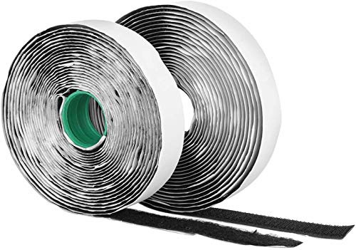 Stadux Adhesive Hook and Loop Tape, Heavy Duty Self Adhesive Sticky Hook Loop Tape Fastener Sticky tape, Black, 20mm x 5m