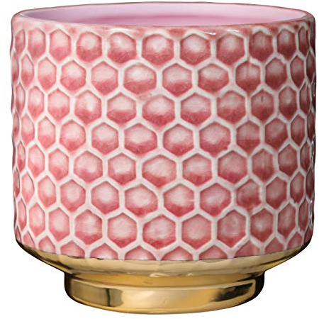 Bloomingville Blumentopf Home Retro Übertopf Vintage Pflanztopf für Zimmerplanzen, Sukkulenten S (10 cm ø) Öffnung: 9 cm ø, rosa, Keramik
