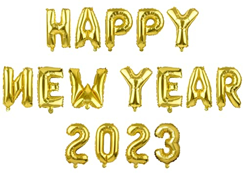 MIAHART 2025 HAPPY NEW YEAR Ballons Set Or Aluminium Foil 16 pouces Ballon Nouvel An Articles de Fête Lettre Décorations du Nouvel An 2025