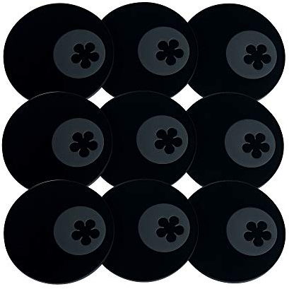 Kochblume Multi-Untersetzer 9er-Set, Glasuntersetzer, Löffelablage, Topfuntersetzer, Handy Ablage, Flaschenuntersetzer, Silikon Pad, rutschfest, spülmaschinenfest | in der bunten Box (anthrazit)