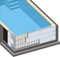 SAXONICA Rechteck Pool 800 x 400 x 150 cm EPS 40 I Grund-Set I inkl.Vlies und Poolfolie blau I ausgebildete Ecken I 8 x 4 x 1,5 m