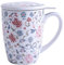 Bico Peony Garden 350ml Porcelain Tea Mug with Infuser and Lid, Microwave & Dishwasher Safe