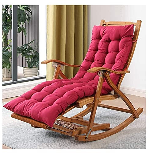 Klappbarer schaukelstuhl holz,Gepolstert Klapp Schaukelstuhl Relax Chair,Verstellbarer Stuhl Schaukelstuhl,tragbare Gartenliege Sonnenliege Strandliege Freizeitliege,Ergonomischer ( Color : Red )