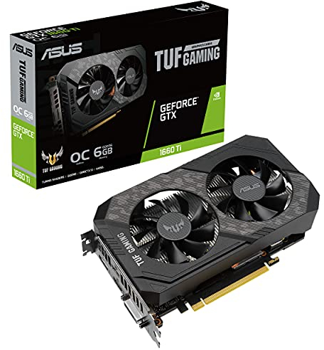 ASUS TUF GAMING NVIDIA GeForce GTX 1660 Ti EVO OC Edition – Carte graphique gaming (6GB GDDR6, PCIe 3.0, HDMI 2. 0b, DisplayPort 1.4, GPU Tweak II)