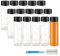 YBCPACK 15 Pack 400 ml PET Bottles - Wide Mouth Empty Plastic With Caps and Brush - Clear Ideal for Smoothie, Juice, Sensory