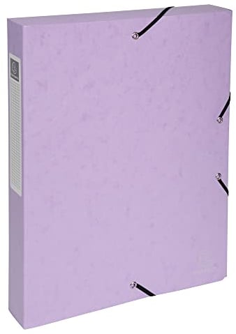 Exacompta 59550E Premium Sammelbox Aquarel aufgebaut mit Gummizug 25 mm breit aus Colorspan-Karton mit Rückenschild für DIN A4 Archivbox Heftbox Dokumentenbox Zeichenbox 1 Stück Zufallsfarbe