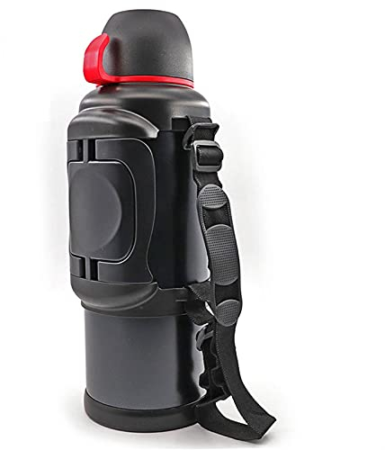 WERWER Botella Termo de Viaje de Acero Inoxidable Grande para café té Agua Doble Pared aspiradora aislada Botellas (Capacity : 3L (101oz), Color : Black01)