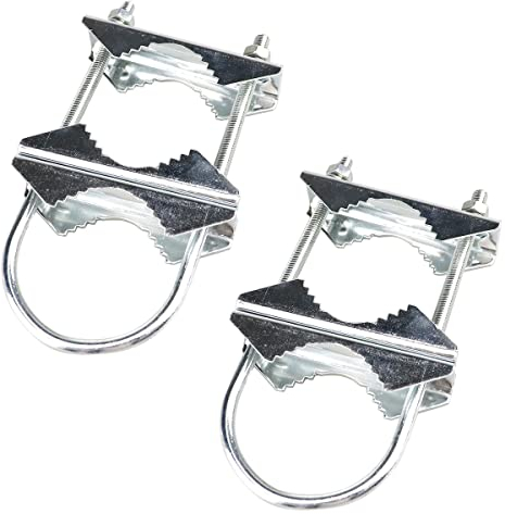 Hsthe Sea 2 set di morsetti per antenna doppia, staffa a V, bulloni a U, accessori di montaggio per antenna TV, ombrelloni, bandiere e canne da pesca