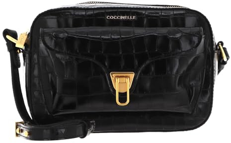 Coccinelle Leder Umhängetasche Schultertasche Beat Croco Shiny Soft Crossover Bag