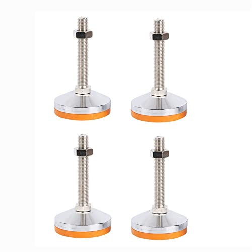 LUIBUY 4 Stück schwere Nivellierschraube Bein, Verstellbarer Fuß Nivellierfuß Möbel Maschinenausrüstung, Werkbank, Werkzeugmaschine (orange) (Size : D60*M10*50mm)