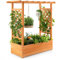 COSTWAY Jardinera Elevado con Enrejado Arqueado, Techo Colgante, Macetero, Orificios de Drenaje, Contenedor Vertical de Plantas para Plantas, Macetero de Madera Interior Exterior para Jardín Patio