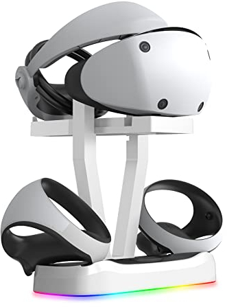 Für PSVR2 Handgriff Ladestation, VR Brille Lagerung Stand Magnetische Halterung für PS VR2, Ladestation mit Dynamischer RGB Beleuchtung
