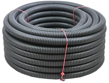 Leerrohr 25 m, PVC Flexibles Wellrohr, Harteduck 750 N, -25°C bis +60°C, für Erdreich Außenbereich hohe Druck, Kabelschutz Rohr für Elektroinstallation, Indurchmesser Ø 16mm