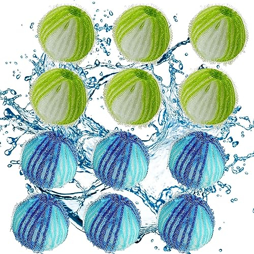 12 PCS Pet Hair Remover Washing Machines, Pet Hair Catcher in Washing Machine for Dissolves Fur and Clothes, Bedding Reusable Pet Hair Remover for Laundry.