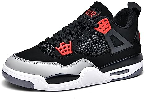 Aszeller Herren Damen Air 4 Skateboardschuhe Schuhe Laufschuhe Turnschuhe mit Luftpolster Walkingschuhe Basketballschuhe Sneaker Sportschuhe, 39 EU, 3 Schwarz Rot