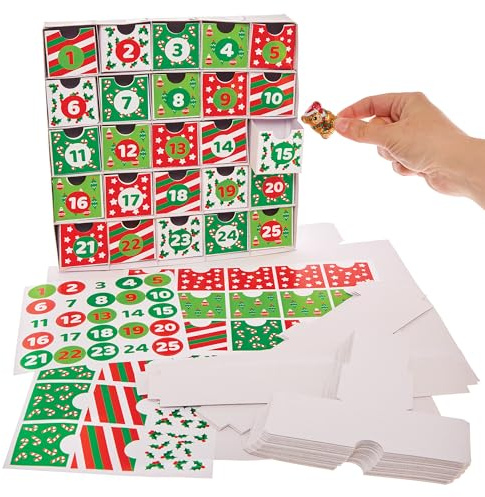 Baker Ross FX772 Christmas Advent Calendar Kit - 1 kit, Christmas Arts and Crafts for Kids to Make and Decorate
