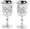 Vintage Chalice Goblet, 2pcs Silver Chalice Mini Goblet Retro Cups Metal Wine Glass for Wine Liqueur Whiskey Metal Cocktail Glass for Home Bar