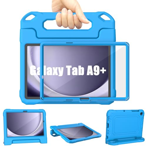 Funda Tablet Samsung Galaxy Tab A9+ Plus Niños 11 Pulgadas 2023 (SM-X210/X216/X218), TrendGate Ligera a Prueba de Golpes Funda Tablet con Pantalla Incorporada y Soporte para Asa, Azul
