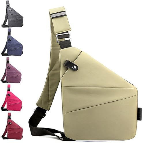 Diebstahlsichere Umhängetasche,Diebstahlsichere Reisetasche,Diebstahlsichere Tasche,Anti Diebstahl Tasche,Damendiebstahlsichere UmhäNgetasche Damen,Landscaper Anti Theft Travel Bag (Linke,Khaki)
