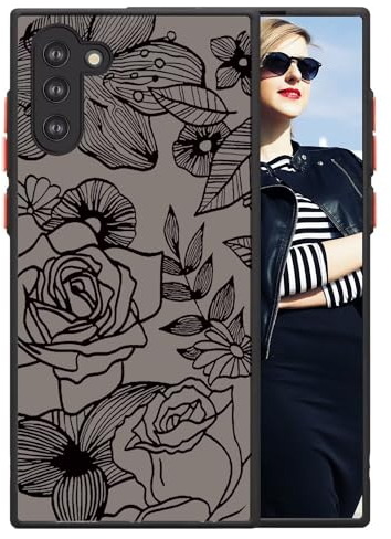 POUHYE Cover per Samsung Galaxy Note 10 Custodia, Case Protettiva Antiurto Silicone Morbido, Indietro PC Traslucido Opaco Antigraffio, Protezione Completa Fotocamera, 3D Rose Pattern Print Design