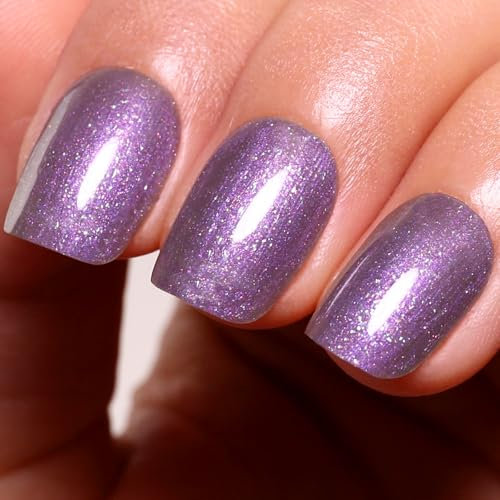 Ozzeal UV Nagellack Glitzer, Klar Tief Grau Schillernd Glitzer UV Gel Nagellack Lila Glitzernder Schimmer Gel Nail Polish Frühling Sommer Regenbogen Gel Nagellack Soak Off UV Led Maniküre 15ML