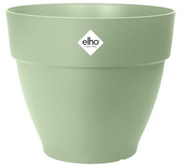 Elho Vibia Campana Rond 25 - Pot De Fleurs pour Extérieur - Plastique 100% recyclé - Ø 24.5 x H 21.0 cm - Vert/Vert Pistache