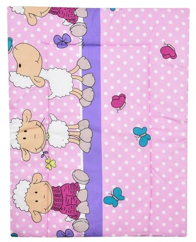 Baby Delux Wickelauflage Wickelunterlage 60x75 cm weiche Wickeltischauflage Baumwolle wasserdicht waschbar (Schaf lila)